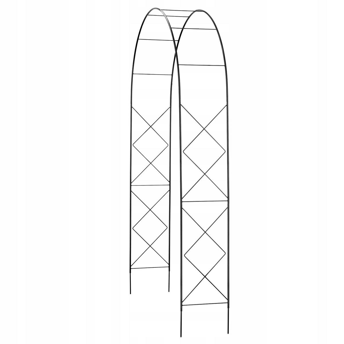 GARTENPERGOLA für Blumen, 255 cm, Schwarz - Schwarz, Metall (150/255cm) - KADAX