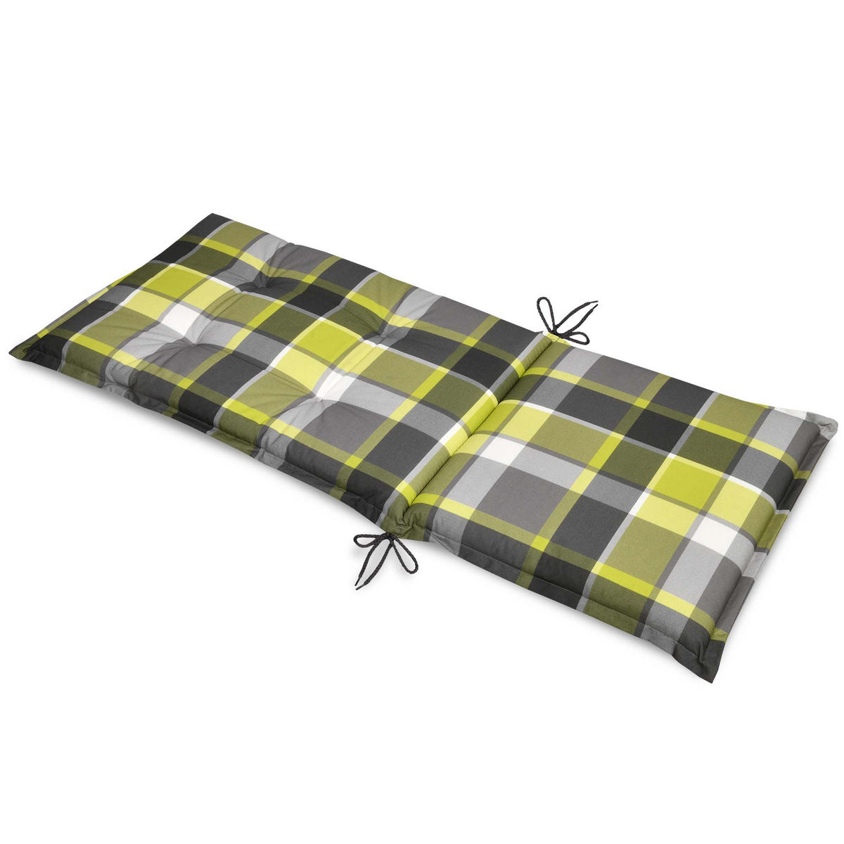 HOCHLEHNERAUFLAGE Sunny MK 120/50/6cm Grün-Kariert - Grün, Textil (50/6/120cm) - Beautissu 