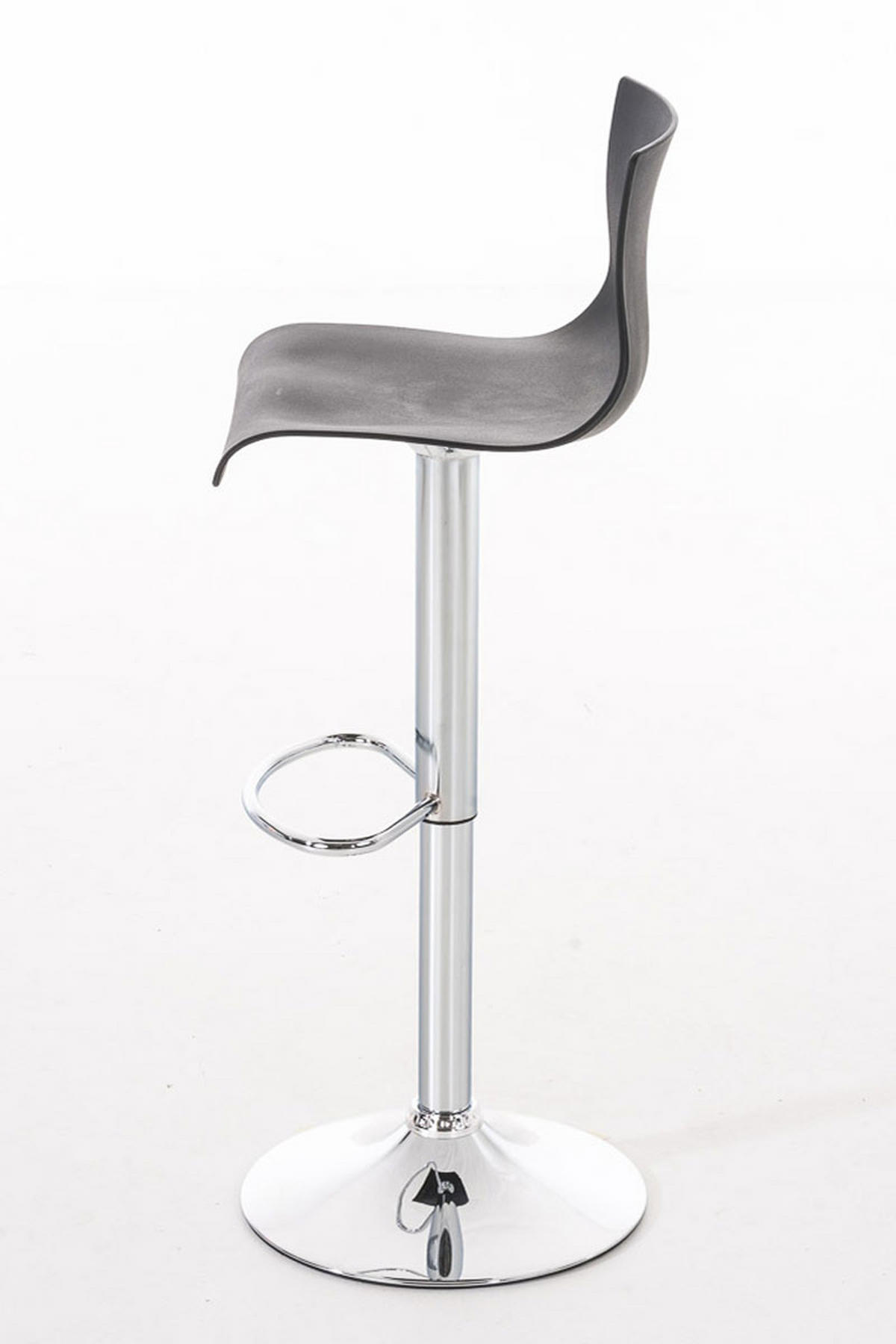BARHOCKER 2er Set Kunststoff schwarz - Chromfarben/Schwarz, Kunststoff/Metall (39/84/36cm) - CLP