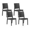 GARTENSTUHL 4er-Set Rattanoptik graphitgrau Fossano - Graphitfarben, Kunststoff (60/89/47cm) - Beliani