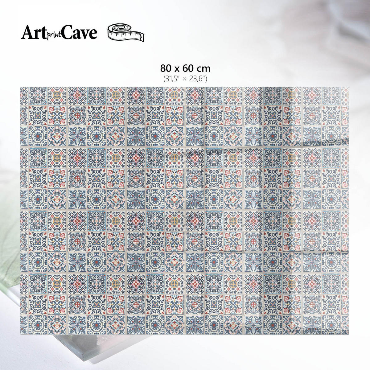 GLASPLATTE 80x60 cm – Mehrfarbiges Mosaik - Creme, Glas (0.4/80/60cm) - ArtPrintCave