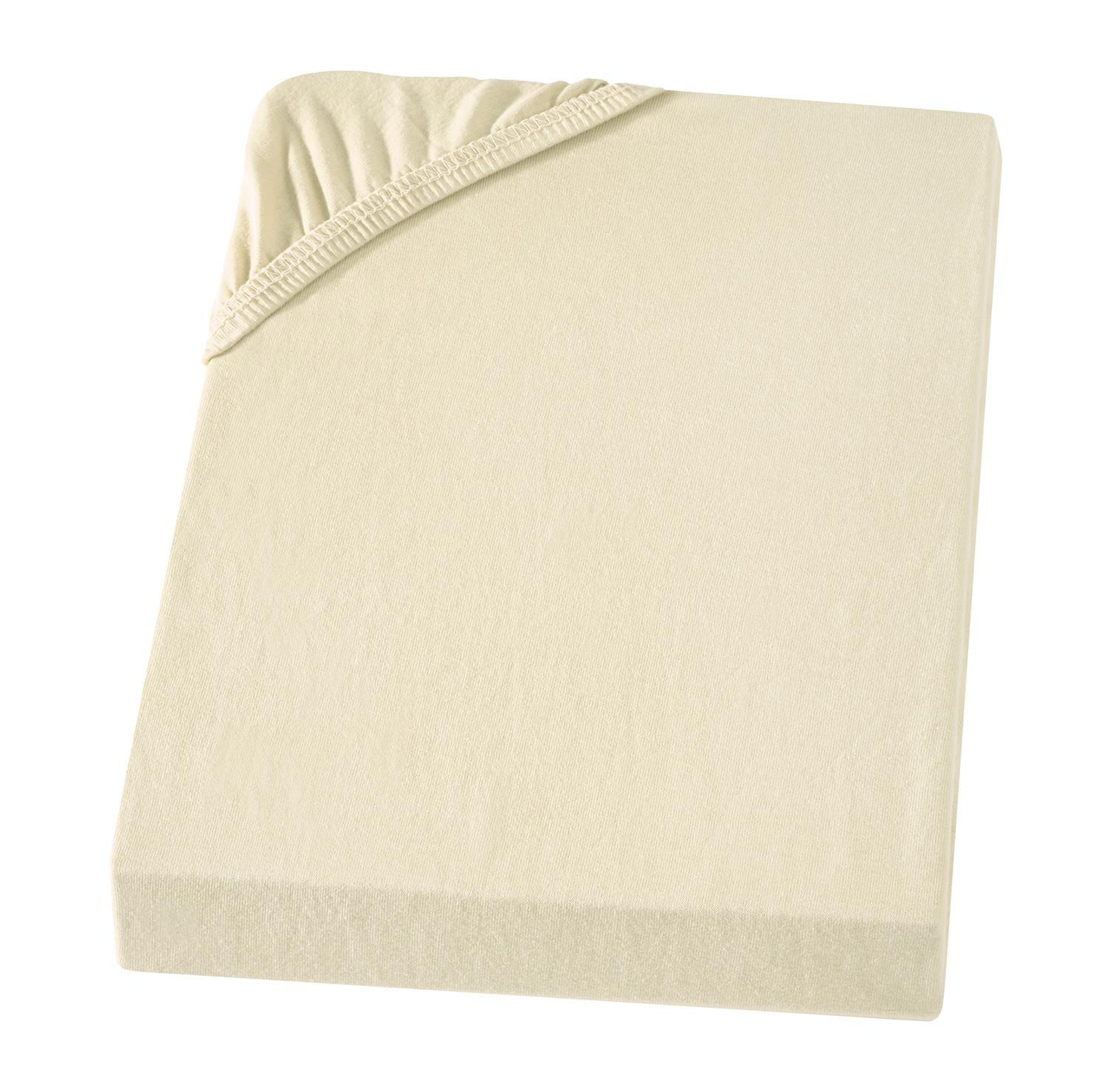 SPANNBETTLAKEN-BOXSPRINGBETT 180x200 - 200x200 Jersey Spannbetttuch 100% Baumwolle, Bettlaken Uni Creme - Creme, Textil (200/200cm) - Carpe Sonno