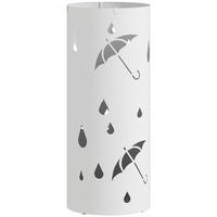 SCHIRMHALTER Stahl Weiß - Weiß, Metall (17/41/17cm) - HOMCOM