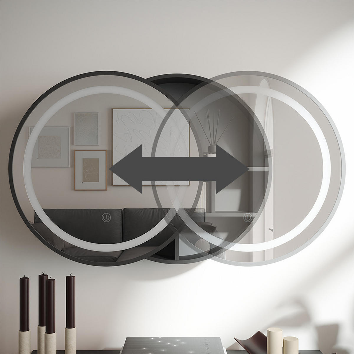 KOUPELNOVÁ ZRCADLOVÁ SKŘÍŇKA Silva Černá 50 x 50 cm s 5 úložnými prostory - černá, sklo (50/50/13cm) - Vicco