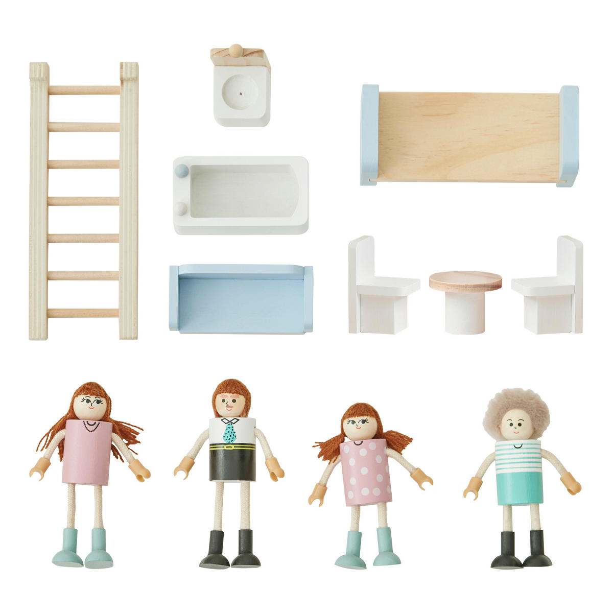 PUPPENHAUS Holz, 26cm, Mehrfarbig - Multicolor, Holzwerkstoff (26/26/36cm) - Teamson Kids