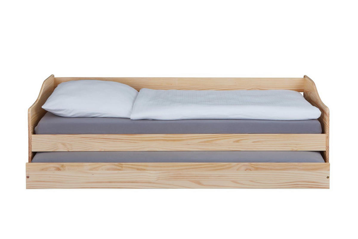 BETT Holz - Naturfarben, Holz (90/200cm) - ebuy24