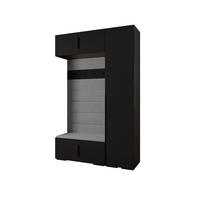 GARDEROBEN-SET 236,7/150/47 - Schwarz/Grau, Holz/Metall (150/236.7/47cm) - Abiks Möbel