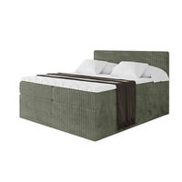 BOXSPRINGBETT mit Matratze H3|H4 und Lattenrost - TOLO KING 180x200 Cord - Olive - Olivgrün, Holzwerkstoff (180/200cm) - ALTDECOR