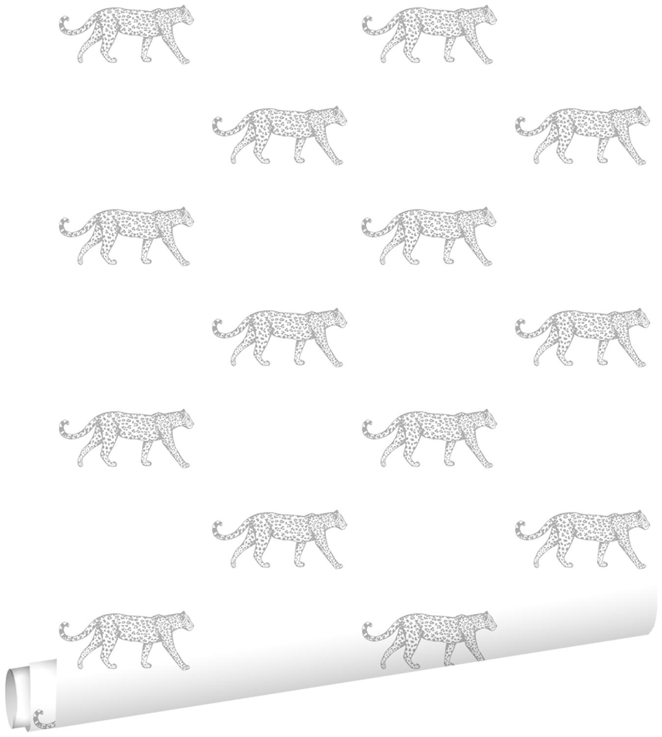 TAPETE Panter 53 cm x 10.05 m - Weiß, Papier (53/1000cm) - ESTAhome