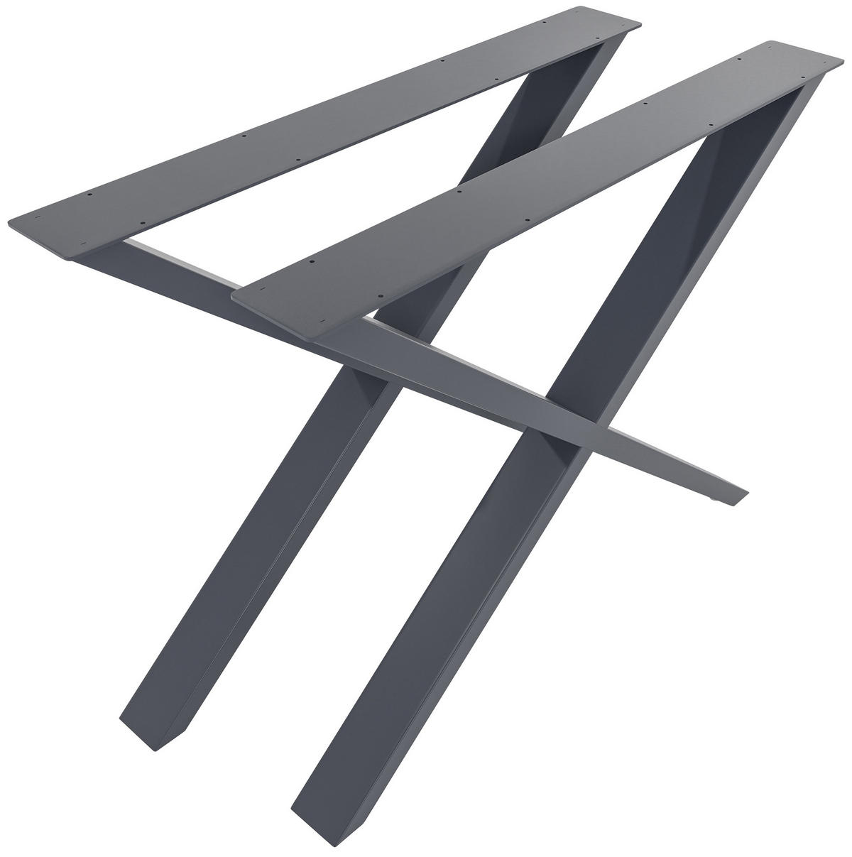 TISCHBEIN 2er Set Metall grau - Grau, Metall (8/72/70cm) - CLP