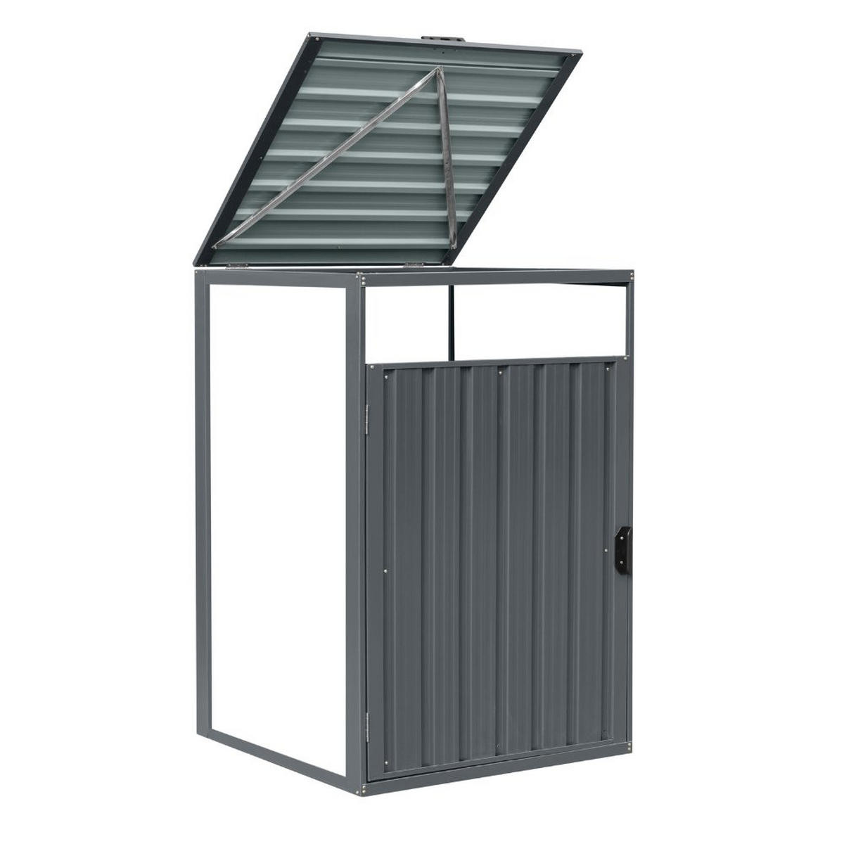 MÜLLTONNENBOX CUBO - Menge: 1, Ausstattung: Erweiterung - Anthrazit, Metall (80/122/80cm) - Home Deluxe
