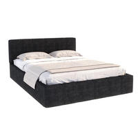 POLSTERBETT FLORIDA - Schwarz, Holzwerkstoff/Metall (160/200cm) - FDM