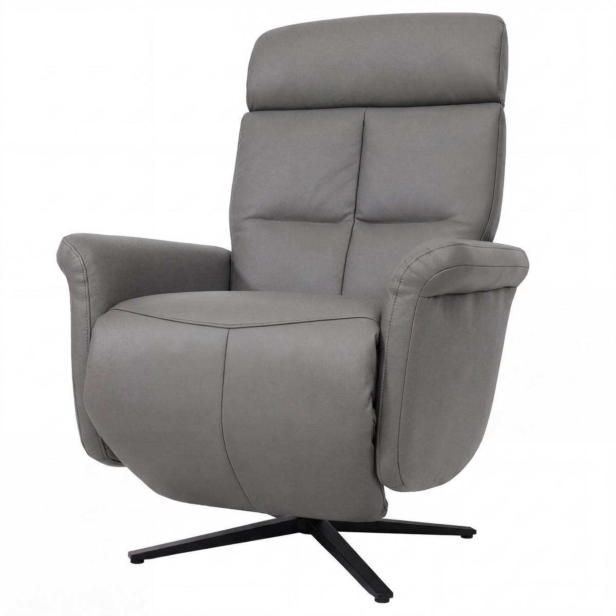 RELAXSESSEL Dunkelgrau - Dunkelgrau, Leder (76/110/153cm) - MCW
