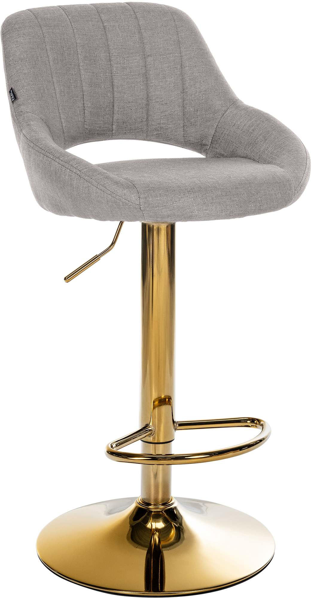 BARHOCKER Stoff Grau - Goldfarben/Grau, Textil/Metall (47/85/48cm) - CLP