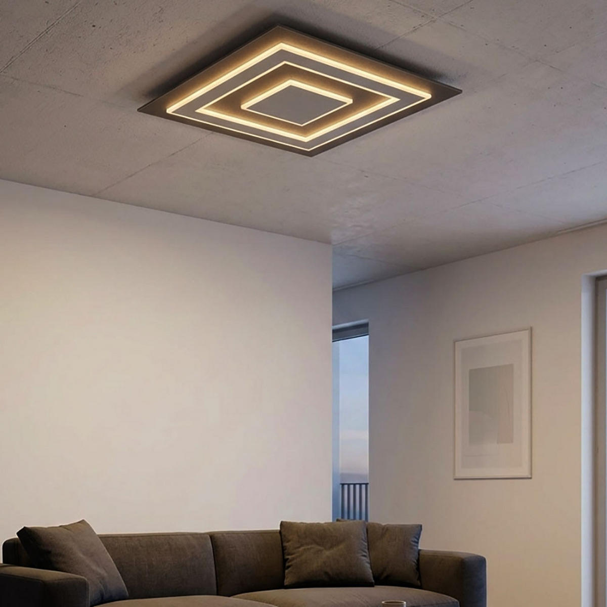 LED DECKENLEUCHTE JAYDEN Anthrazit Grau - Anthrazit, Metall (60/60/5.5cm) - Globo Lighting