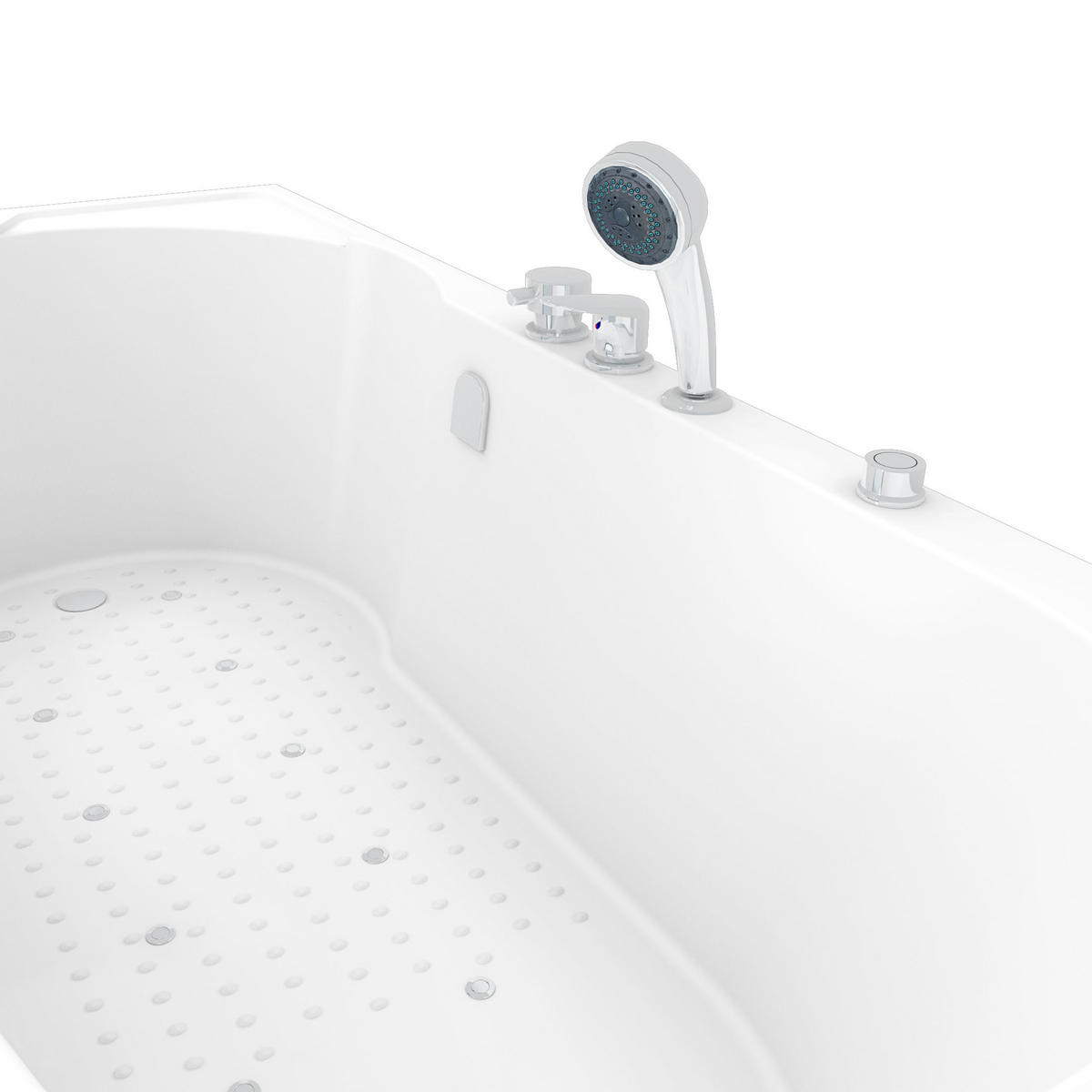 SITZBADEWANNE Senioren Wanne Sitzwanne mit Tür S12-EH-AIR-R 85x170 cm - Weiß, Glas/Kunststoff (170/60/85cm) - AcquaVapore by Sandra Jentho