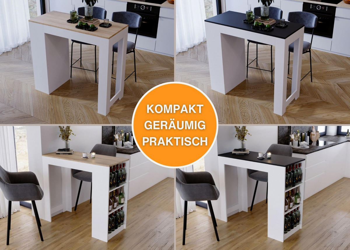 BARTISCH Sonoma Eiche 103/50.5/115cm - Weiß/Sonoma Eiche, Holzwerkstoff (115/103/50.5cm) - CraftPAK