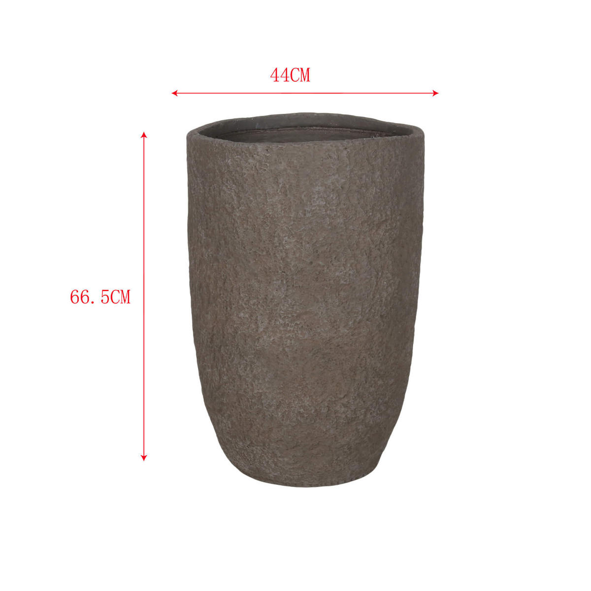 PFLANZENTOPF Braun 66,5/44/44 - Braun, Stein (66.5cm) - Mobili Rebecca