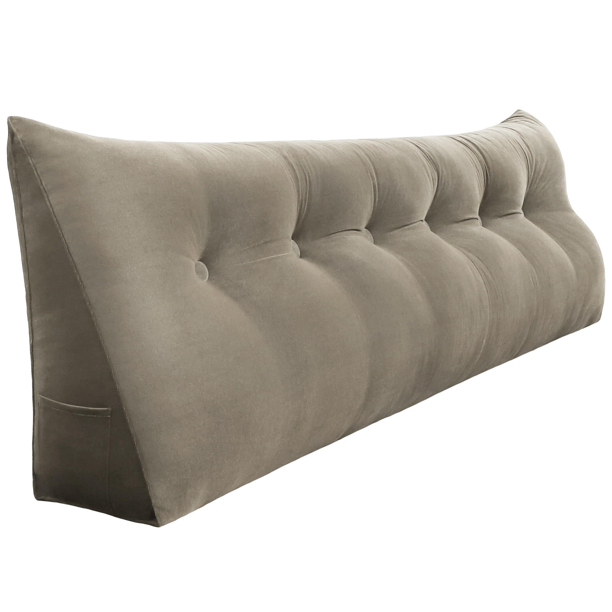 RÜCKENKISSEN für Bett Samt Beige 180 cm - Beige, Textil (50/180cm) - Vercart