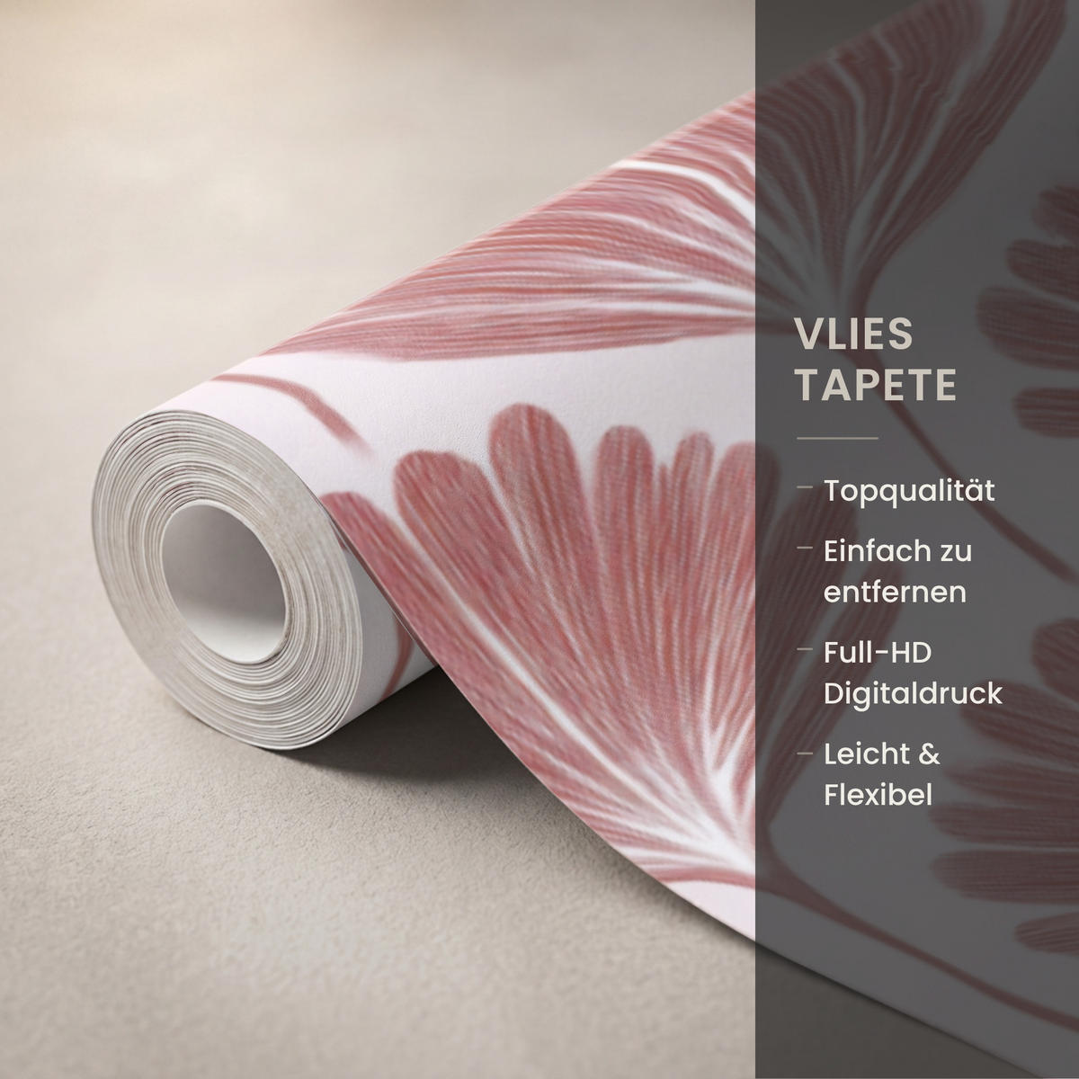 TAPETE - Fächer - Motiv - Terra - 350x220 cm - Rotbraun, Papier (350/220cm) - OnlyWow