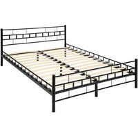 METALLBETT Malta,140 x 200 cm,schwarz - Schwarz, Metall - tectake