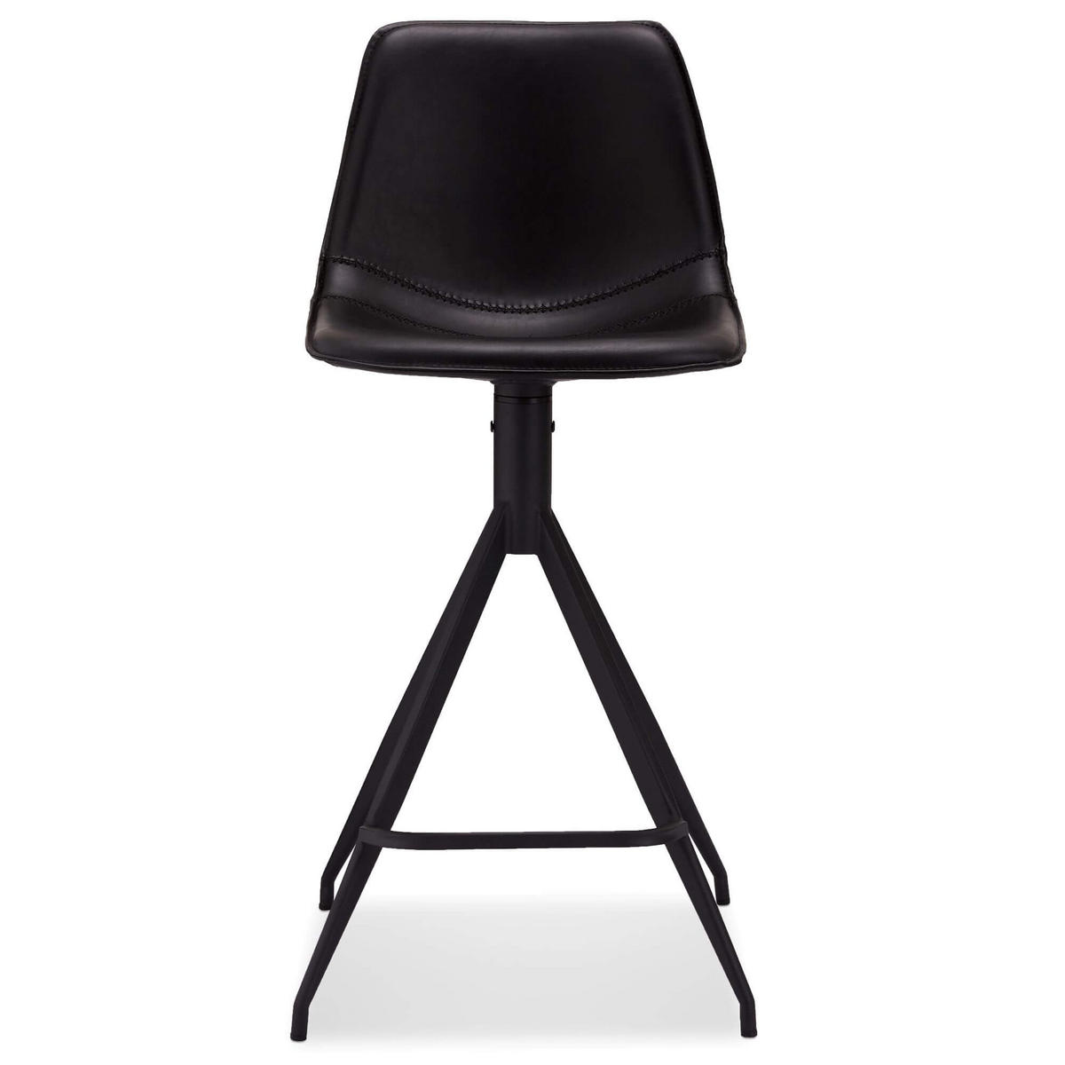 BARHOCKER-SET 2 Stück in Kunstleder - Schwarz, Textil/Metall (48/98/57cm) - Furnhouse