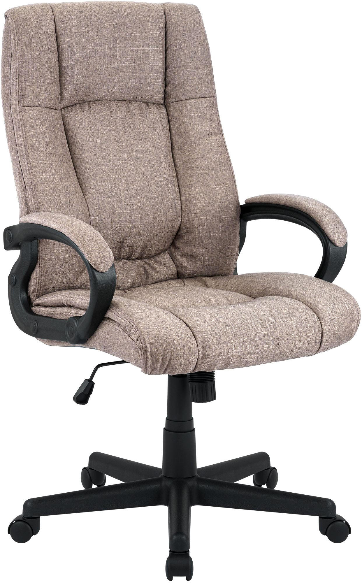 DREHSTUHL Stoff Taupe - Taupe/Schwarz, Kunststoff/Textil (66/106/70cm) - CLP