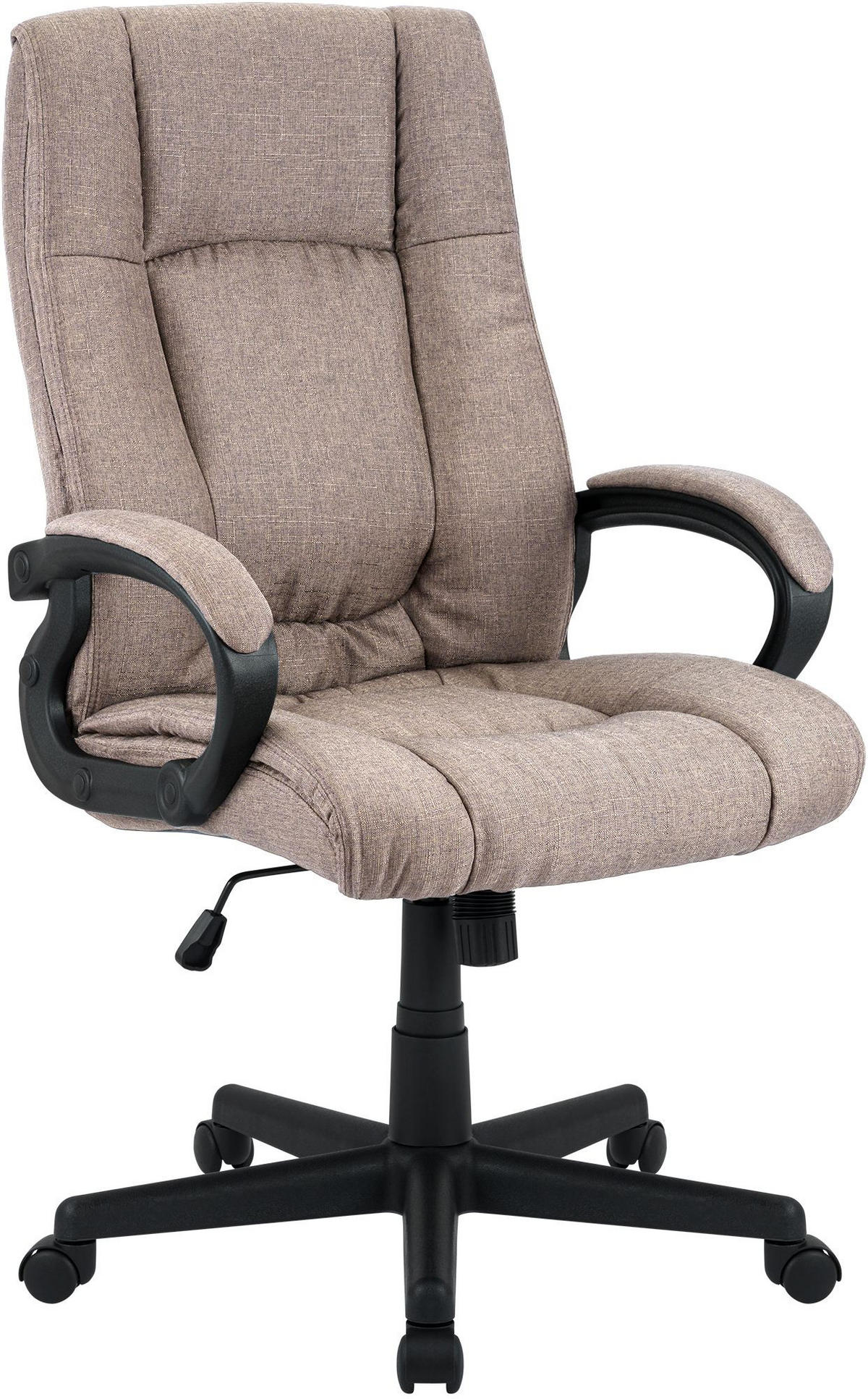DREHSTUHL Stoff Taupe - Taupe/Schwarz, Kunststoff/Textil (66/106/70cm) - CLP