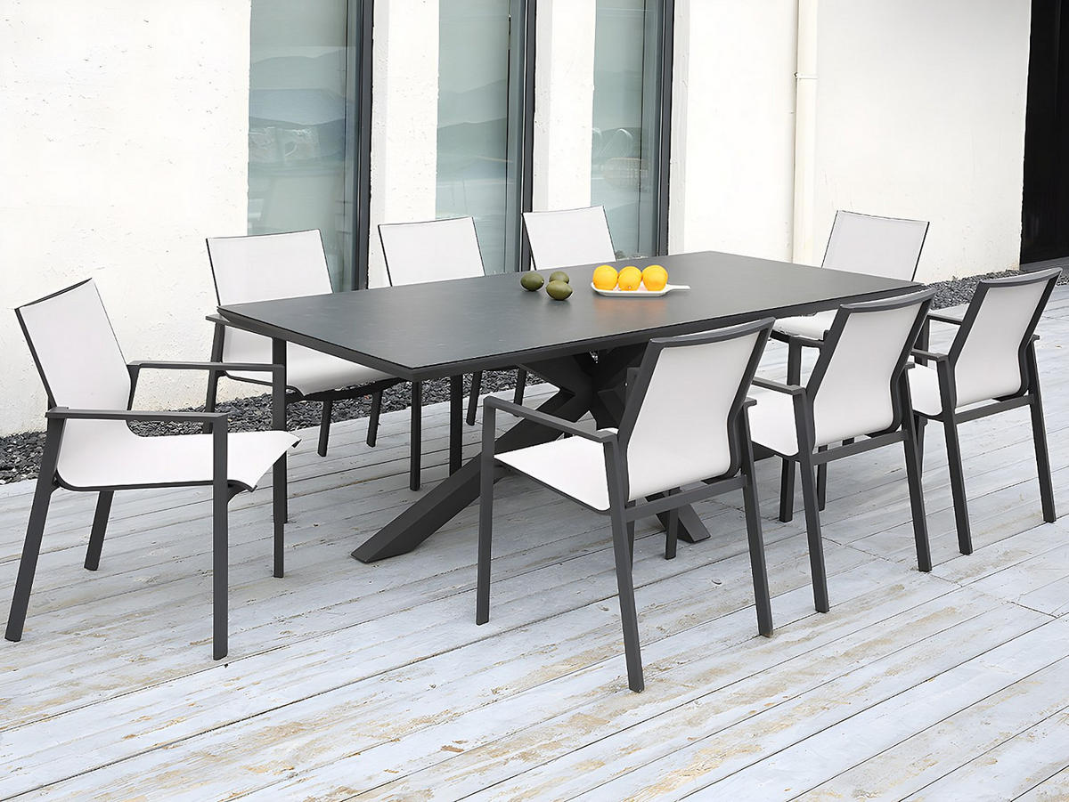 GARTENSTUHL - 57 cmcm x 62.5 cmcm - Metall - Schwarz, Grau - VALERA - Schwarz, Metall (57/89/62.5cm) - Vente-Unique