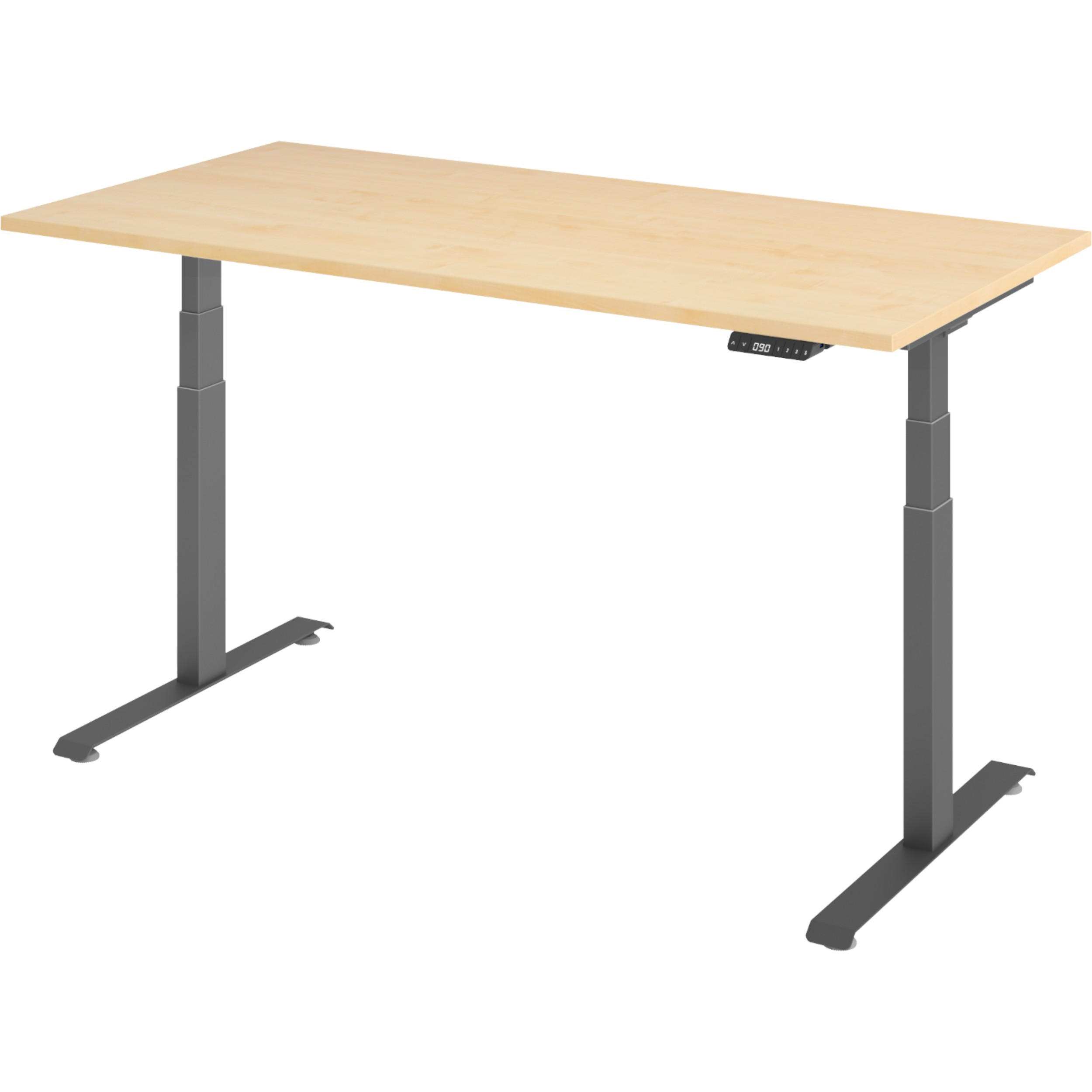SCHREIBTISCH elektrisch 80/160/74 cm in Ahornfarben/Graphitfarben - Ahornfarben/Graphitfarben, Holzwerkstoff (80/160/74cm) - bümö