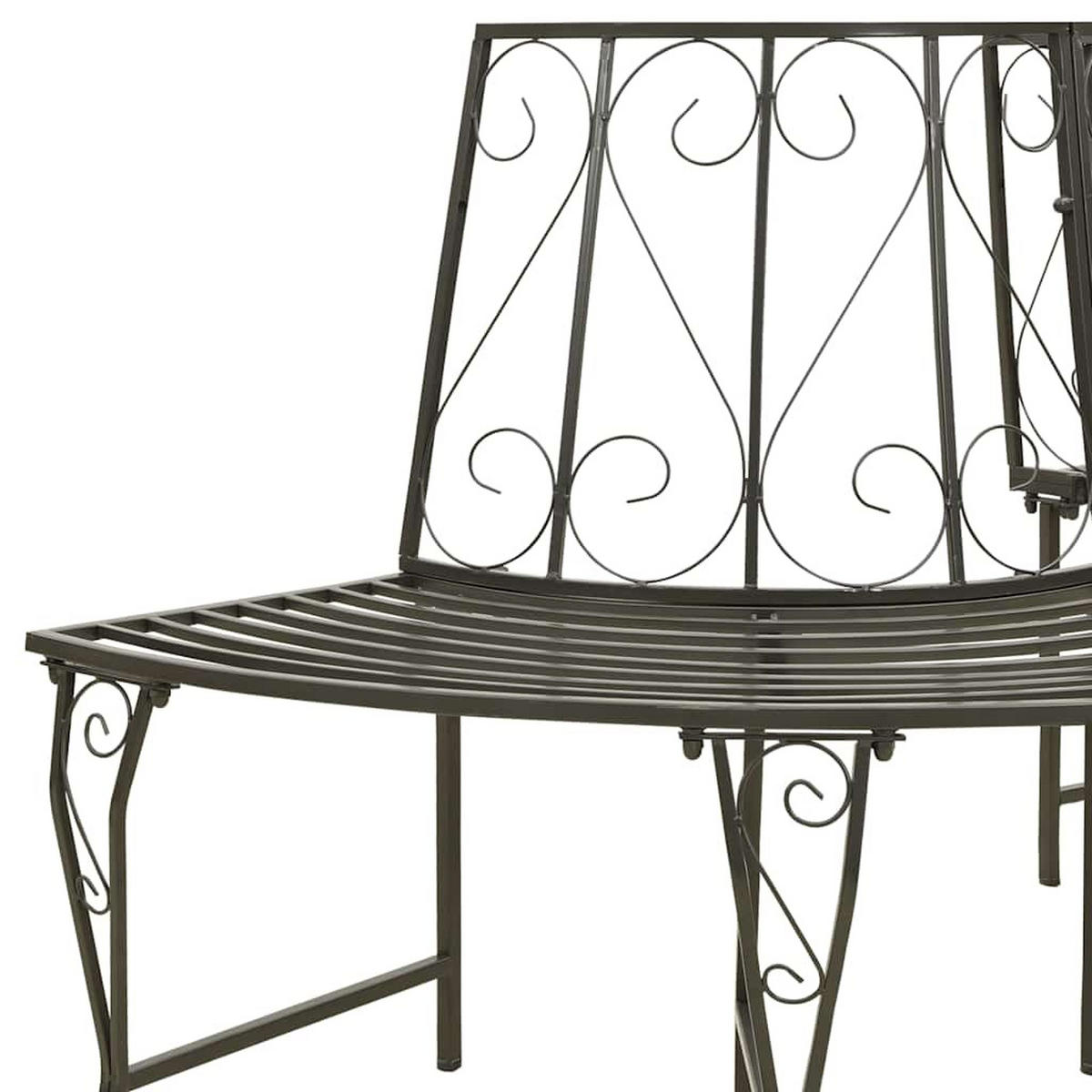 BAUMBÄNKE 1-Sitzanzahl Ø 160/89 Cm Stahl - Grau, Metall (160/89/80cm) - vidaXL