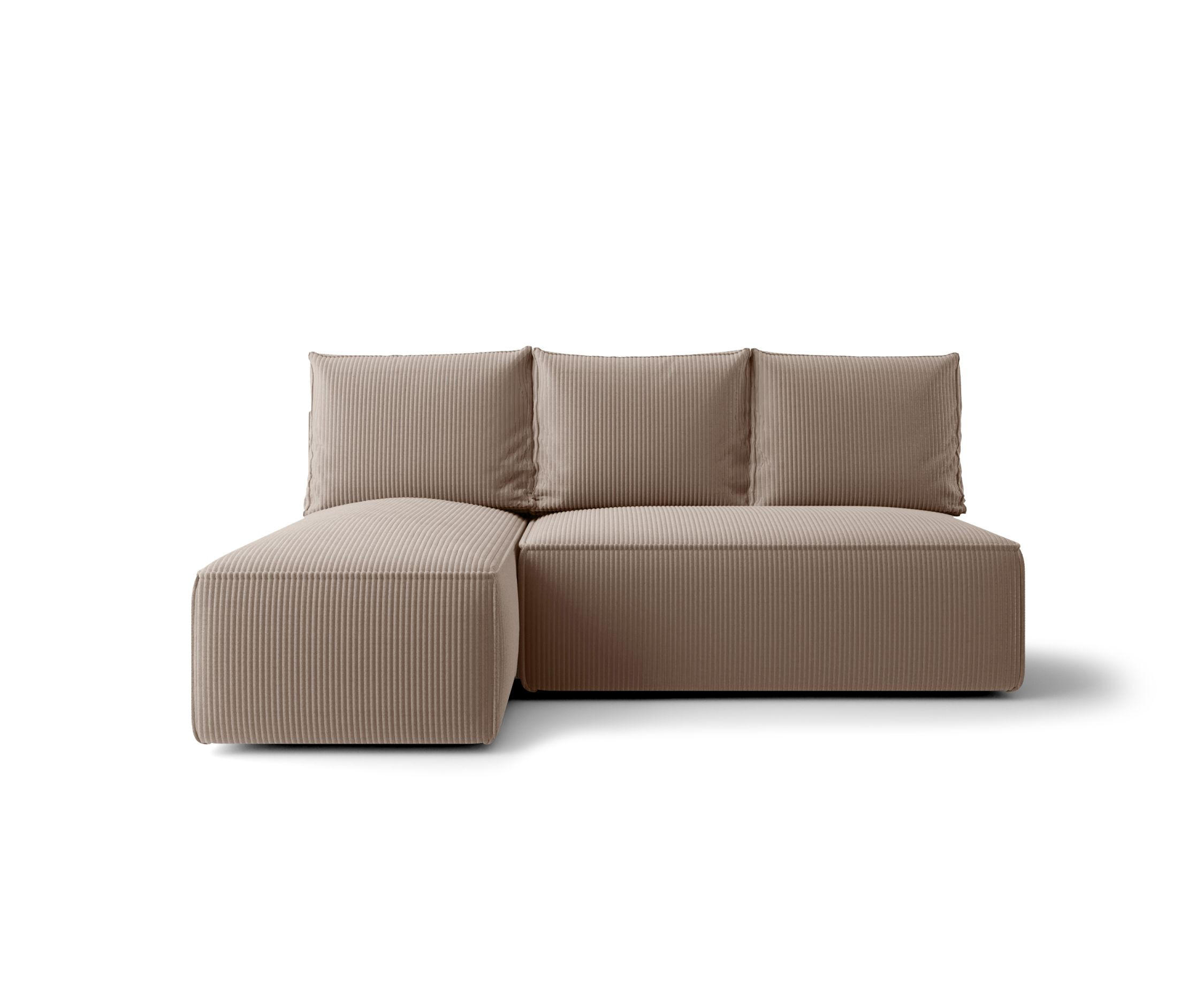 ECKSOFA mit Schlaffunktion SAVIO MINI Poso 02 Links - Cappuccino, Textil (200/140cm) - Bedante