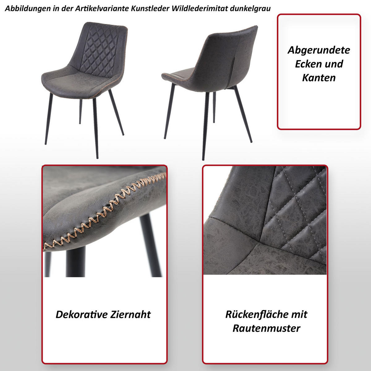 ESSZIMMERSTUHL Rehbraun 2er-Set - Hellbraun, Textil (50/81/59cm) - MCW