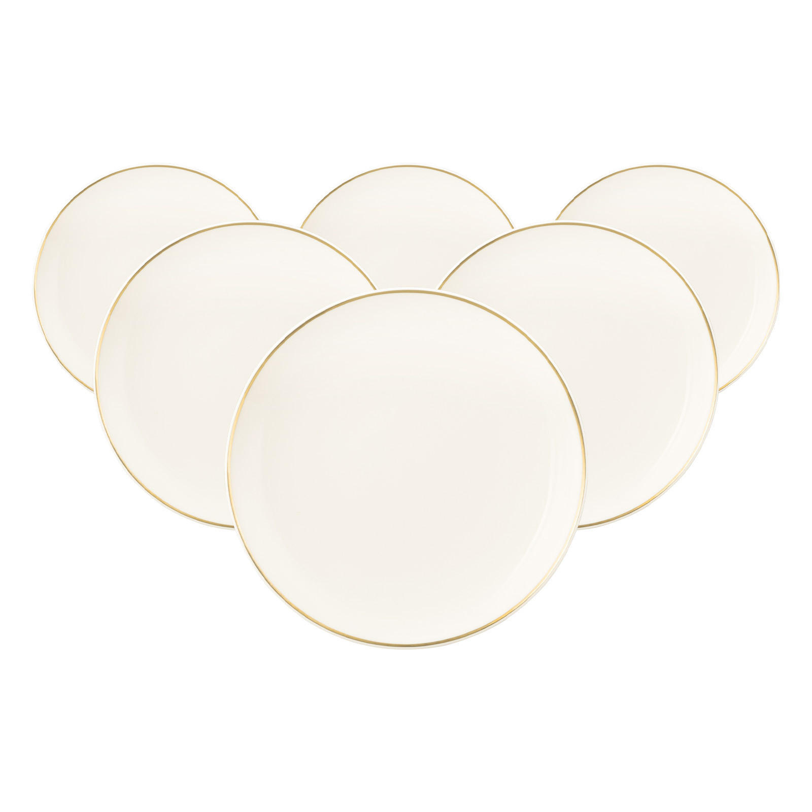 BROTTELLER Savona Goldlinie creme ø 17,7 cm 6er Set - Creme, Keramik (17.7cm) - Seltmann Weiden
