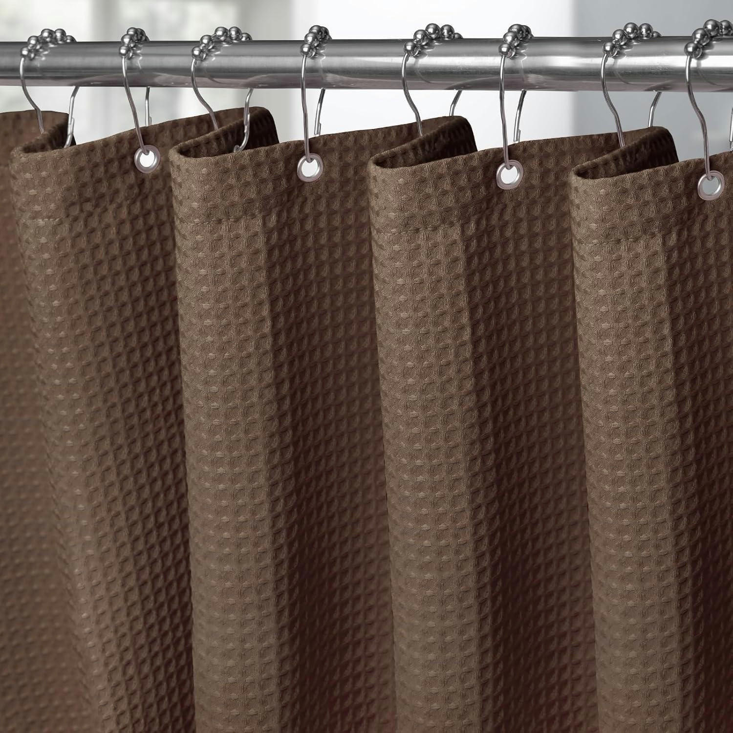 DUSCHVORHANG Waffelstoff Braun 152 x 182 cm - Braun, Textil (152/182cm)