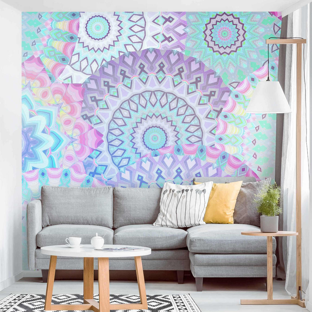 FOTOTAPETE Sommerträume Mandalas 240/240 cm - Multicolor, Papier (240/240cm) - Bilderwelten