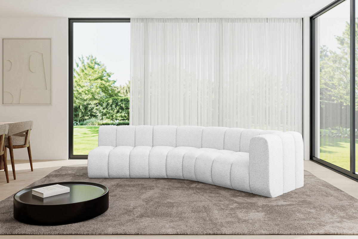 ECKSOFA modulares Sofa Karex-L1 - 308x194x70 cm Weiß - Weiß, Holzwerkstoff/Textil (308/194cm) - ALTDECOR