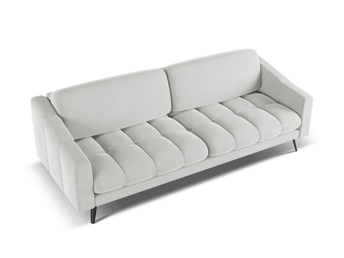 4-SITZER-SOFA Samt Stoff Grau - Silberfarben/Schwarz, Textil/Metall (238/80/95cm) - Makamii