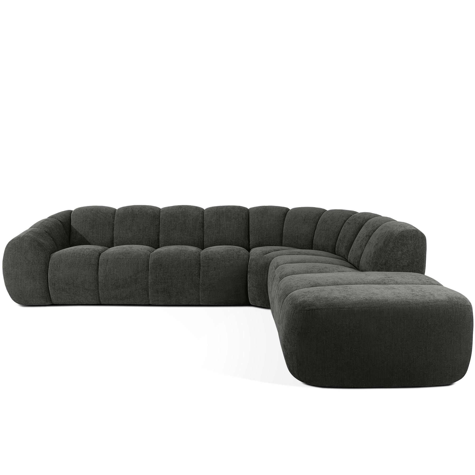 ECKSOFA RECHTS FLAVA, Graphitfarben - Graphitfarben, Holz/Holzwerkstoff (310/274cm) - KONSIMO®