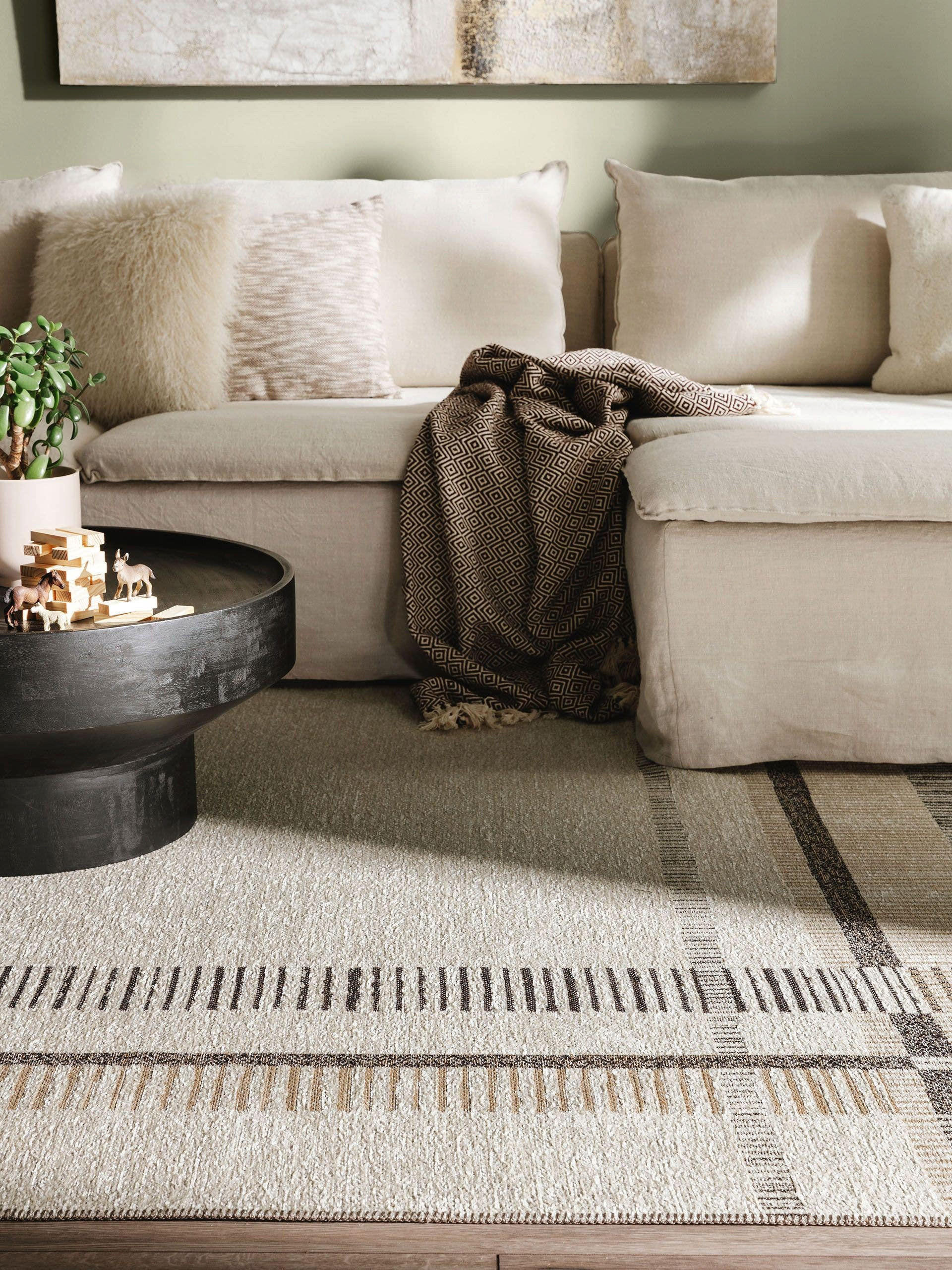 Thumbnail - benuta Nest Flachgewebeteppich, Beige, Textil, Rechteckig, 120x170 cm, Oeko-Tex® Standard 100, wasserabweisend, Teppiche...