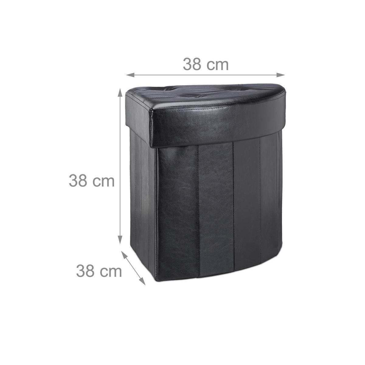 HOCKER - Schwarz, Holzwerkstoff/Kunststoff (38/38/38cm) - Relaxdays