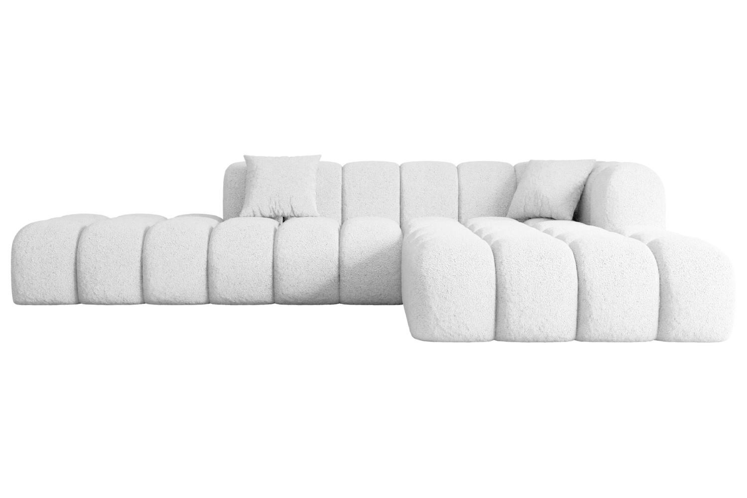 ECKSOFA Ottomane Rechts OLEA-L2 - 289x176x71 cm Weiß - Schwarz/Weiß, Holzwerkstoff/Kunststoff (289/176cm) - ALTDECOR