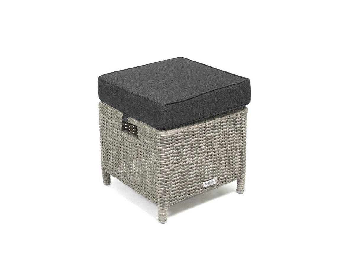 GARTEN-SITZGRUPPE Asti Grau Polyrattan für 7 Personen - Grau, Naturmaterialien - Green Spirit