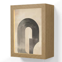 NÁSTĚNNÁ LAMPA Luk - Pruhy - Minimalistický - Černý 15x20 cm - béžová, kompozitní dřevo (15/20/8cm) - OnlyWow