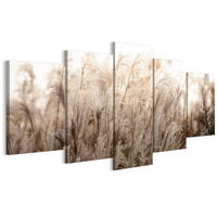 LEINWANDBILD Miskanthus 5-tlg. 100x50 cm - Multicolor, Holz (100/50cm) - LUMASOUL