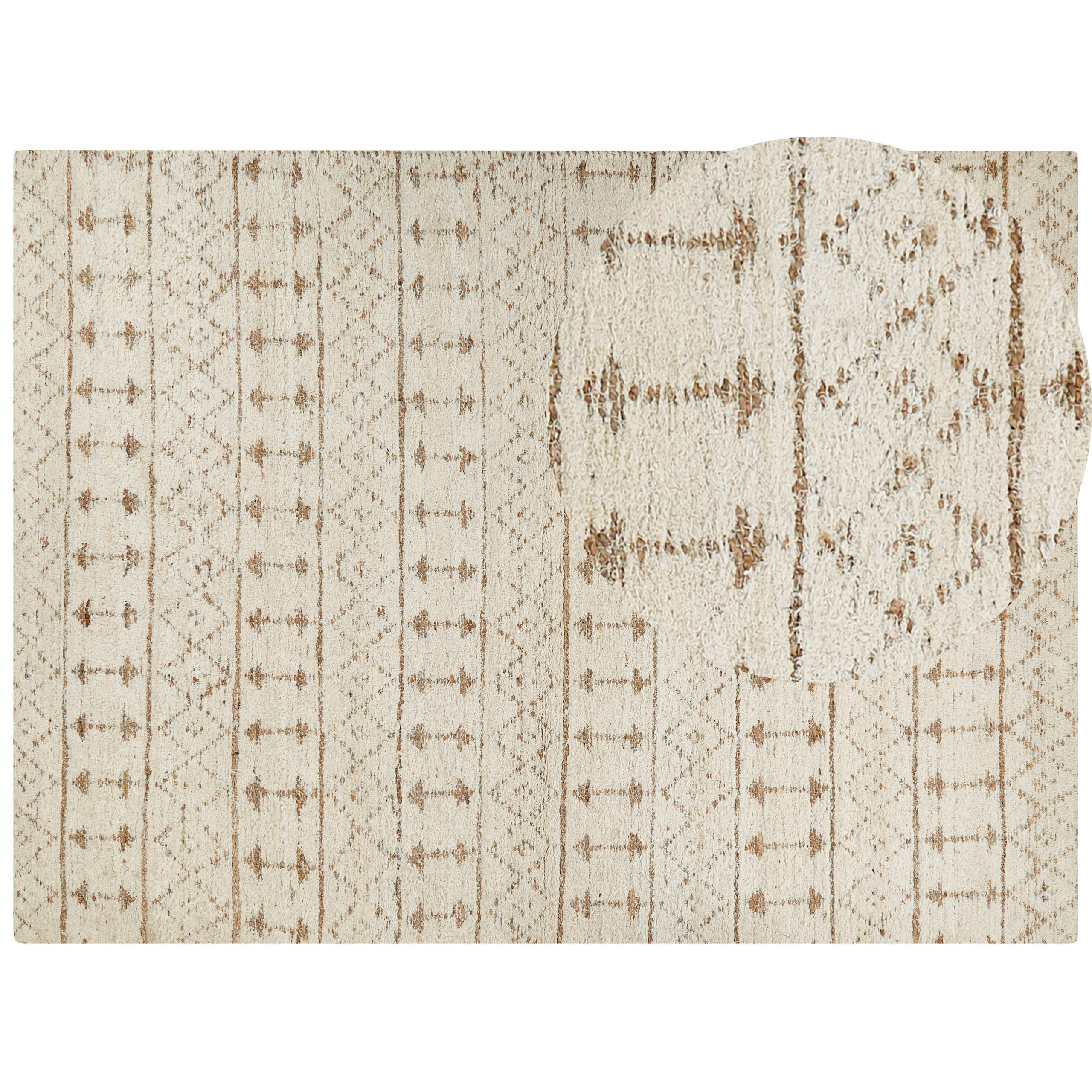 TEPPICH geflochten Sanao 400/300 cm - Beige, Textil (300/400cm) - Beliani