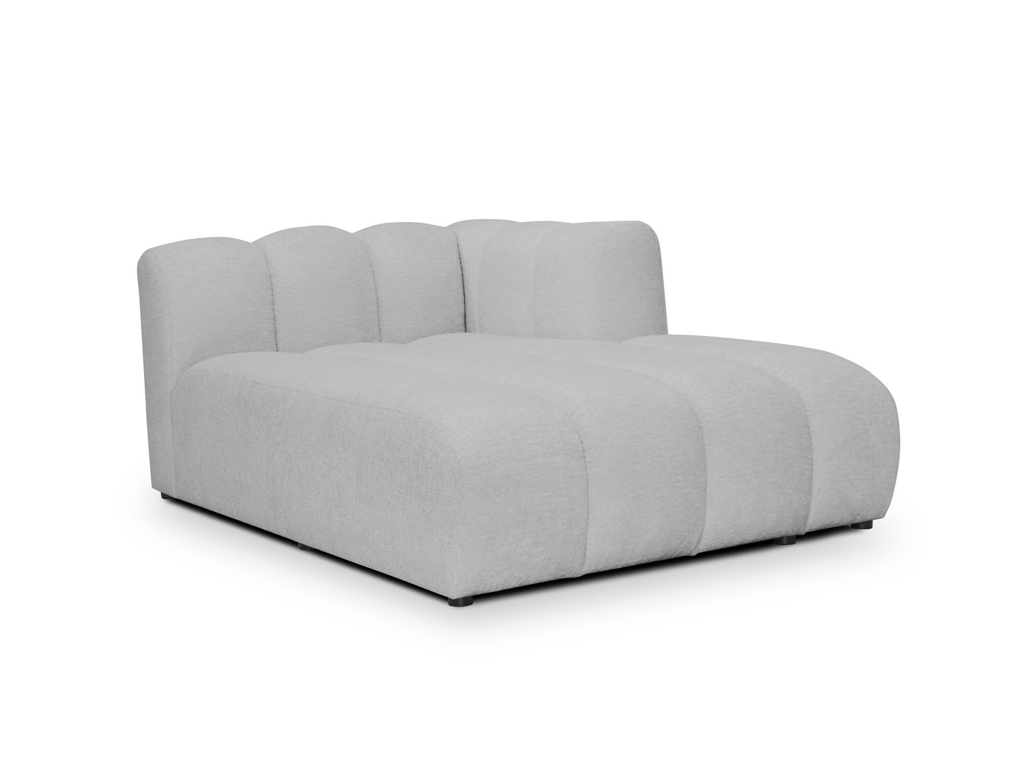 SOFAELEMENT Rechts Chenille Stoff Grau - Hellgrau/Schwarz, Holzwerkstoff/Kunststoff (179/70/113cm) - Makamii