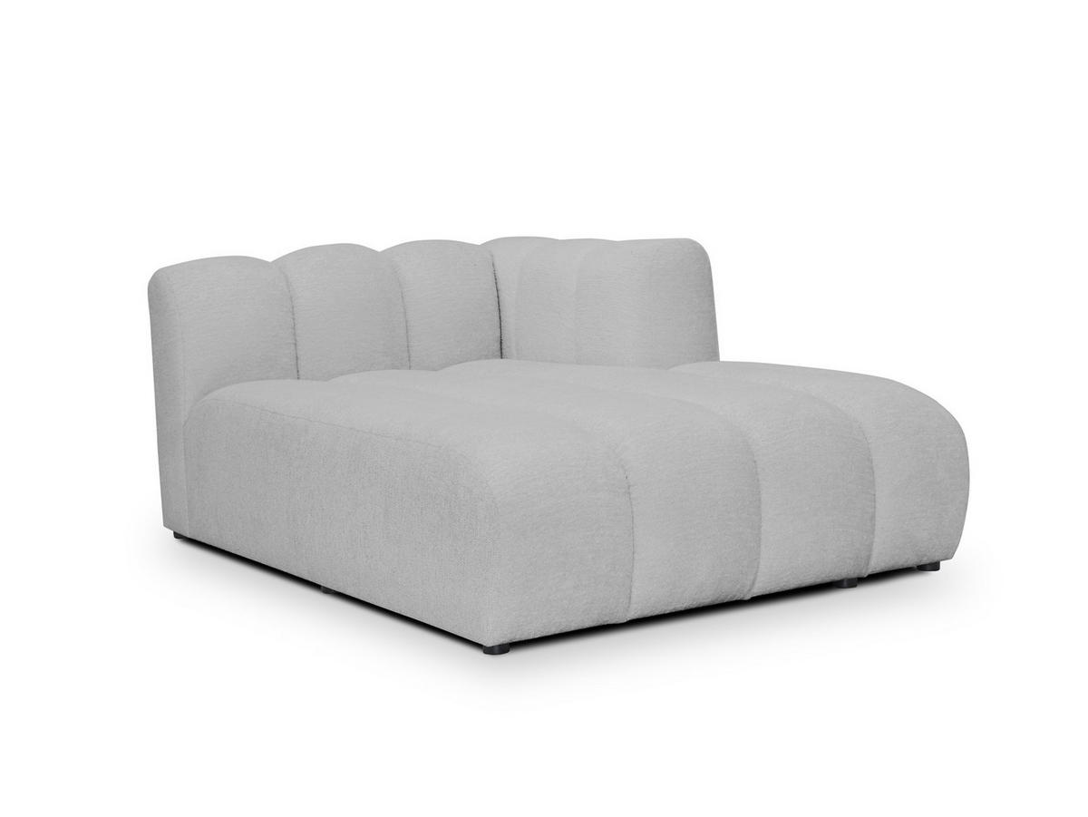 SOFAELEMENT Rechts Chenille Stoff Grau - Hellgrau/Schwarz, Holzwerkstoff/Kunststoff (179/70/113cm) - Makamii