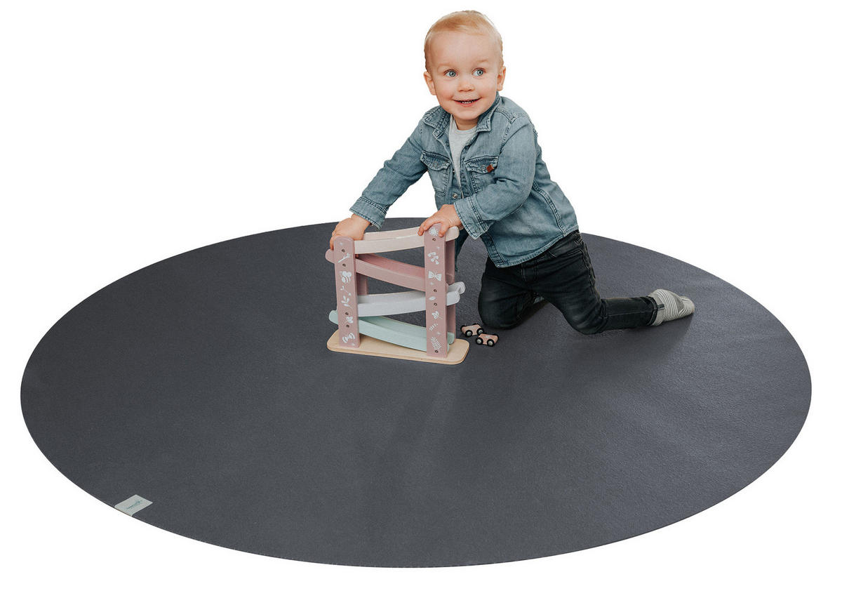 KRABBELMATTE Rund 160cm Grau - Grau, Textil (160/160cm) - Sanosoft