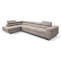 ECKSOFA Marlene IV L-Form mit verstellbaren Kopfstützen Schlaffunktion Bettkasten 347 cm links beige - Beige, Kunststoff (347/202cm) - Margaret Hadas24